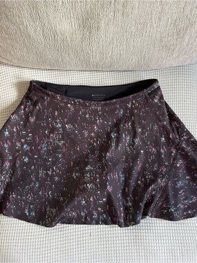 Athleta Match Point Skirt | Black Printed Active Skort | Small